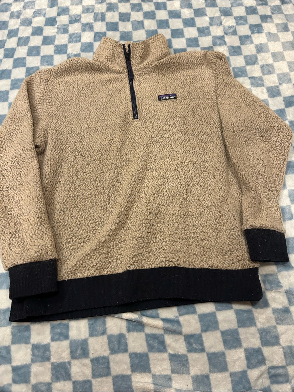 Patagonia Women’s Teddy Half-Zip Fleece Sweater in Beige